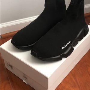 Balenciaga navy blue Speed knitted sneakers Browns